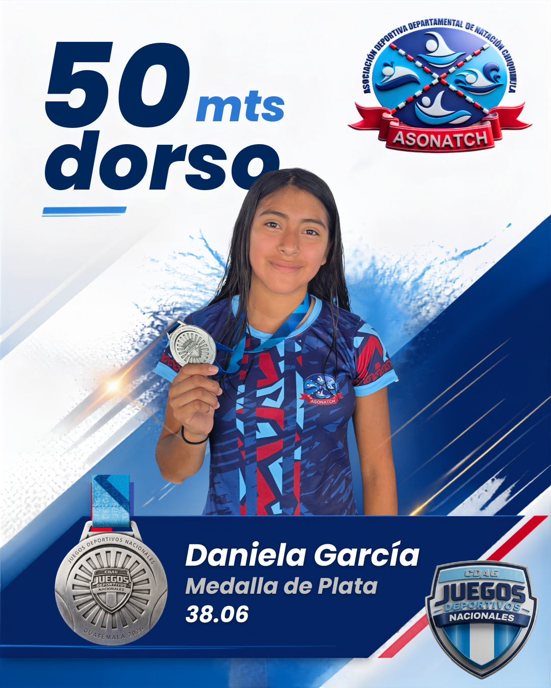 Daniela García — Plata 50m Dorso