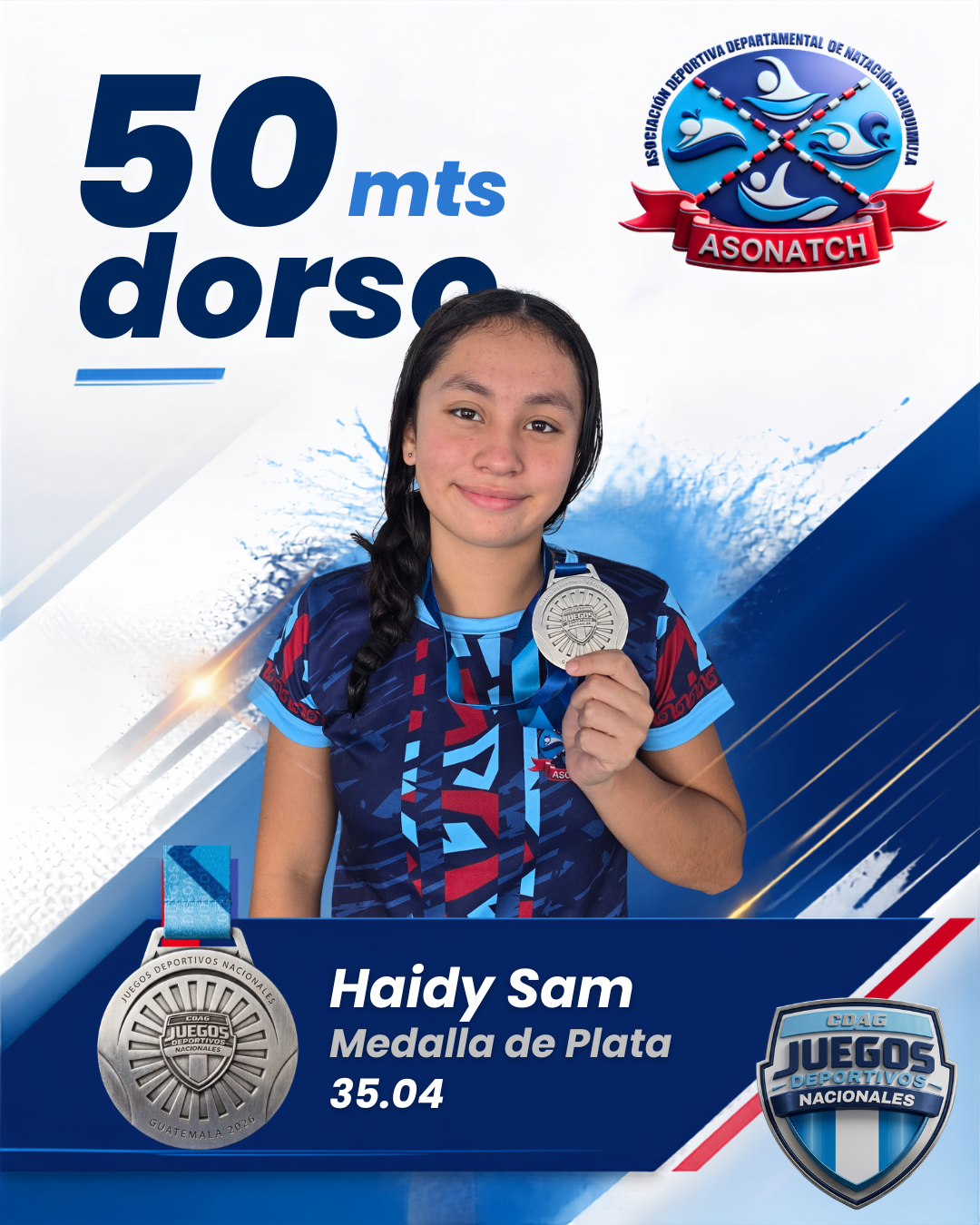 Haidy Sam — Plata 50m Dorso