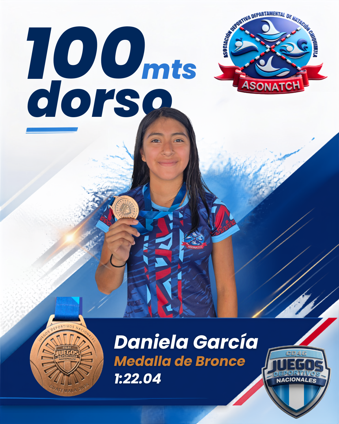 Daniela García — Bronce 100m Dorso